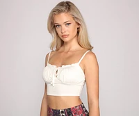 Ruched And Ready Drawstring Crop Top
