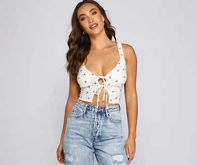 Trendy Blooms Ditsy Floral Crop Top