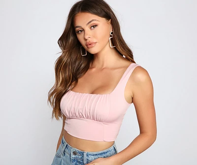 Next Level Ruched Cropped Tank Top