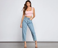 Next Level Ruched Cropped Tank Top