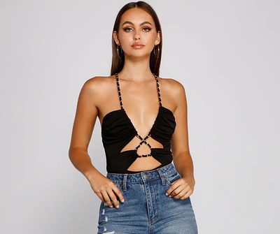 Sultry Details Chainlink Bodysuit
