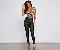 Sultry And Stunning Cowl Neck Crop Top
