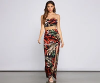 Tropical Palm Leaf Tube Top