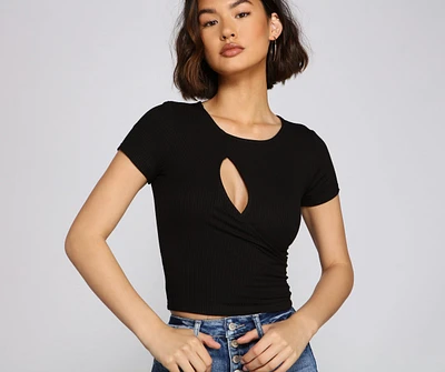 Chic Cuts Asymmetrical Ribbed Knit Top
