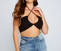 Sultry Style Criss-Cross Halter Top