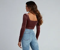 Luxe Velvet Corset Crop Top