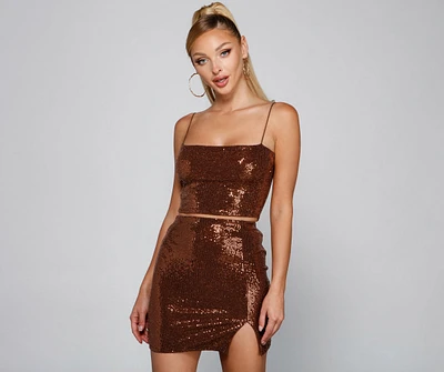 Major Glamour Sequin Cropped Tank