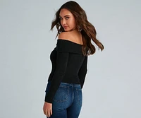 Cozy Knit Off-The-Shoulder Top