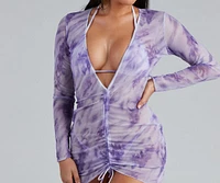 On Cloud Nine Mesh Ruched Cover-Up