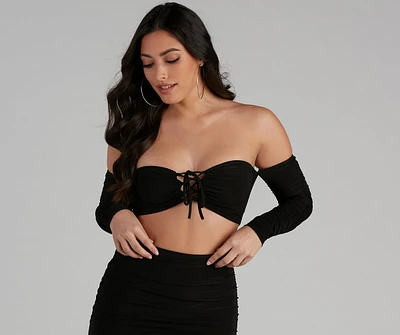 First Look Lace-Up Crop Top