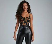 Bold Beauty Chain Halter Bodysuit