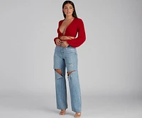 Chic Vibes Only Surplice Wrap Top