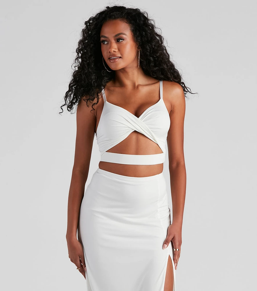 Staycation Twist Banded Crop Top