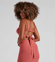 Spring Sunset Tie-Back Crop Top