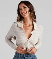 Trendy Knits Pointelle Crop Top