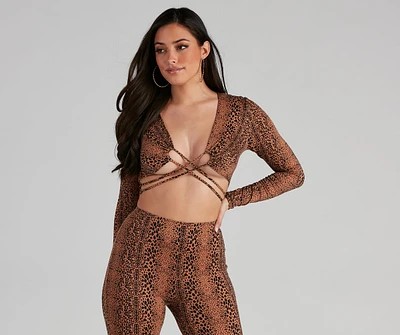 Leopard Spots Strappy Crop Top