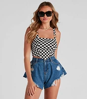 Finish The Race Checkered Tank Top