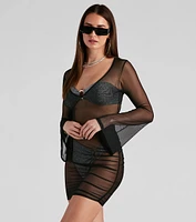 Out Of Water Mesh V-Neck Coverup