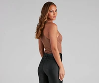 Everyday Style Ribbed Knit Bodysuit