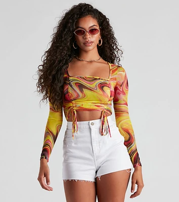 All The Trendy Vibes Mesh Crop Top