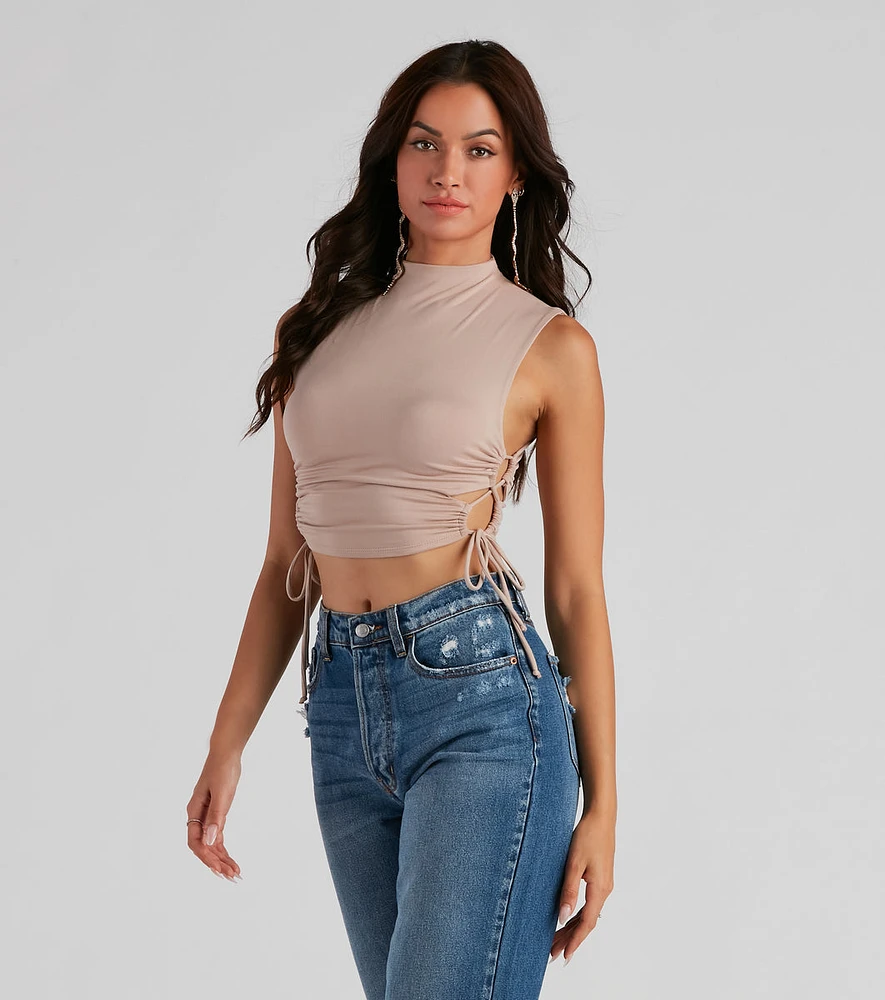 Love The Look Lace-Up Crop Top