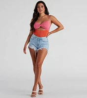 Mix It Up Twist Cutout Bodysuit