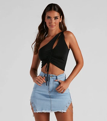 Simple Chic Vibes One-Shoulder Crop Top