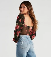 Budding Romance Floral Mesh Bodysuit