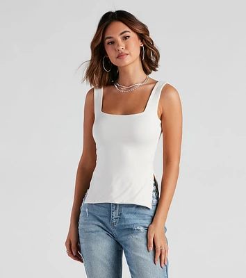 All About Basic Slit Tank Top