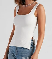 All About Basic Slit Tank Top