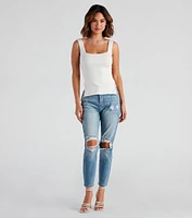 All About Basic Slit Tank Top