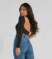 One Sided Cutout Back Bodysuit