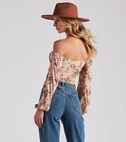 Flawless Floral Mesh Tie Crop Top