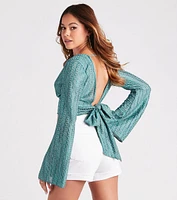 Festival Fun Crochet Tie-Back Crop Top