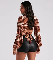 Desert Dreamer Swirl Print Crop Top