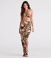 Vacay Muse Tropical Print Halter Top