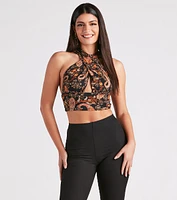 Pretty Paisley Convertible Crop Top