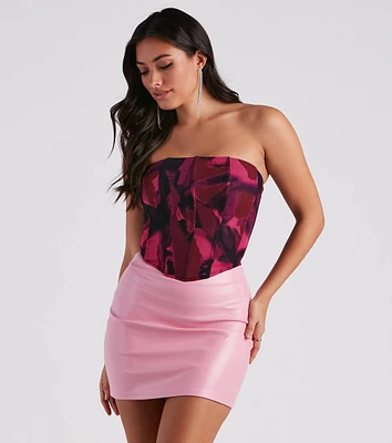 Art Display Strapless Bustier