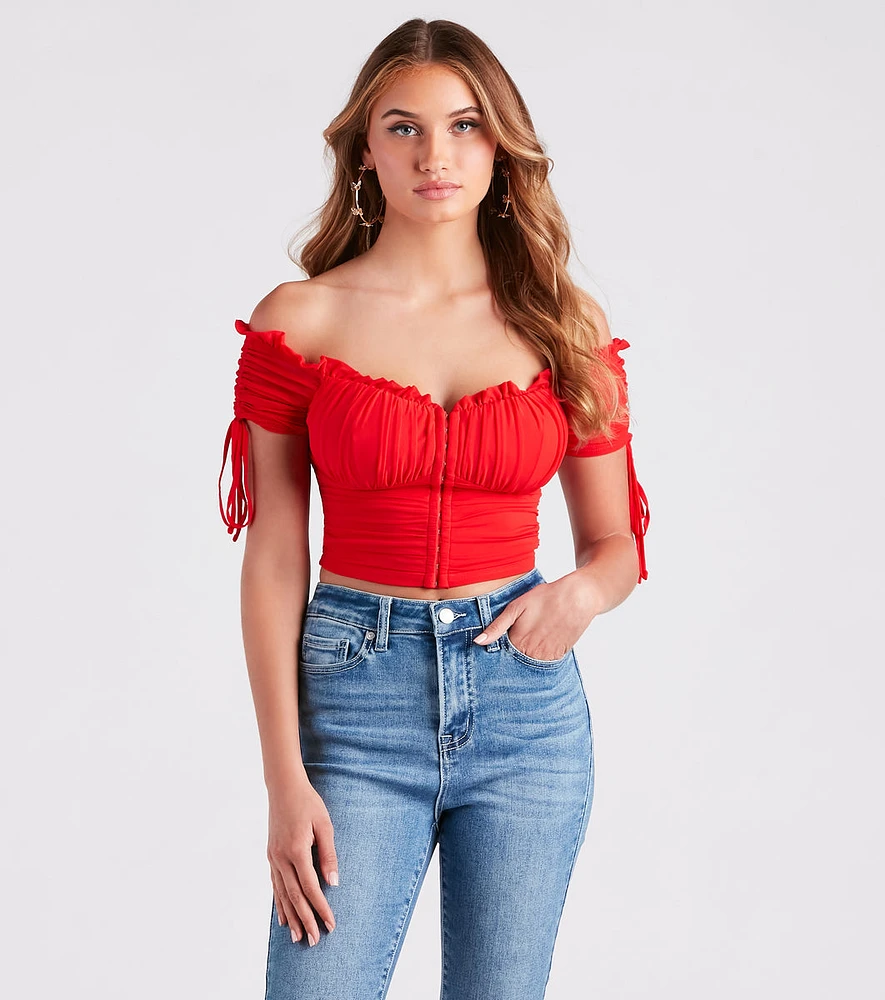 Hooked Ruched Crop Top