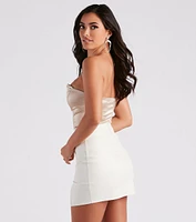 Sultry Style Strapless Satin Bodysuit