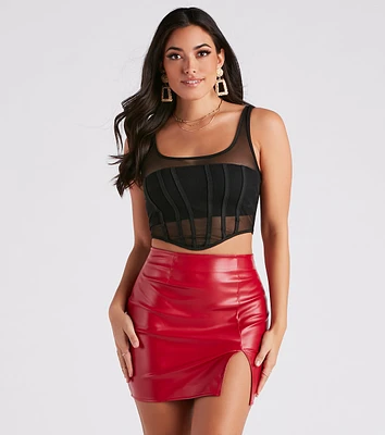 Night Out Mood Sheer Bustier Top