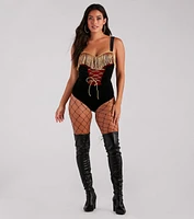 Ringleader Halloween Velvet Bodysuit
