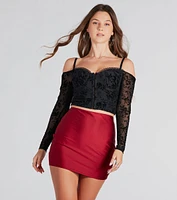 Send My Love Velvet Off-The-Shoulder Bustier