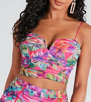 Maldives Please Tropical Mesh Bustier