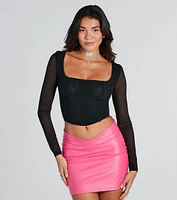 Sultry Mode Long Sleeve Corset Top