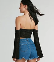 Getaway Attitude Off-The-Shoulder Crochet Top