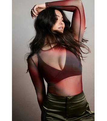 Here To Allure Ombre Sheer Mesh Bodysuit