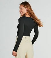 Make The Cut Long Sleeve Knit Bodysuit