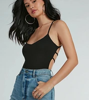 Night-Out Allure Strappy Back Knit Bodysuit