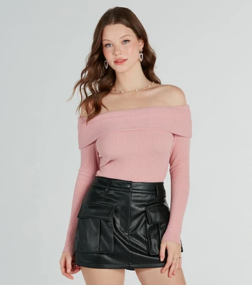 Time To Elevate Off-The-Shoulder Long Sleeve Top